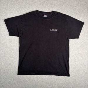 Y2K Google Shirt Men's Large Graphic Black Retro Arcade Logo Tee 2000s Icons